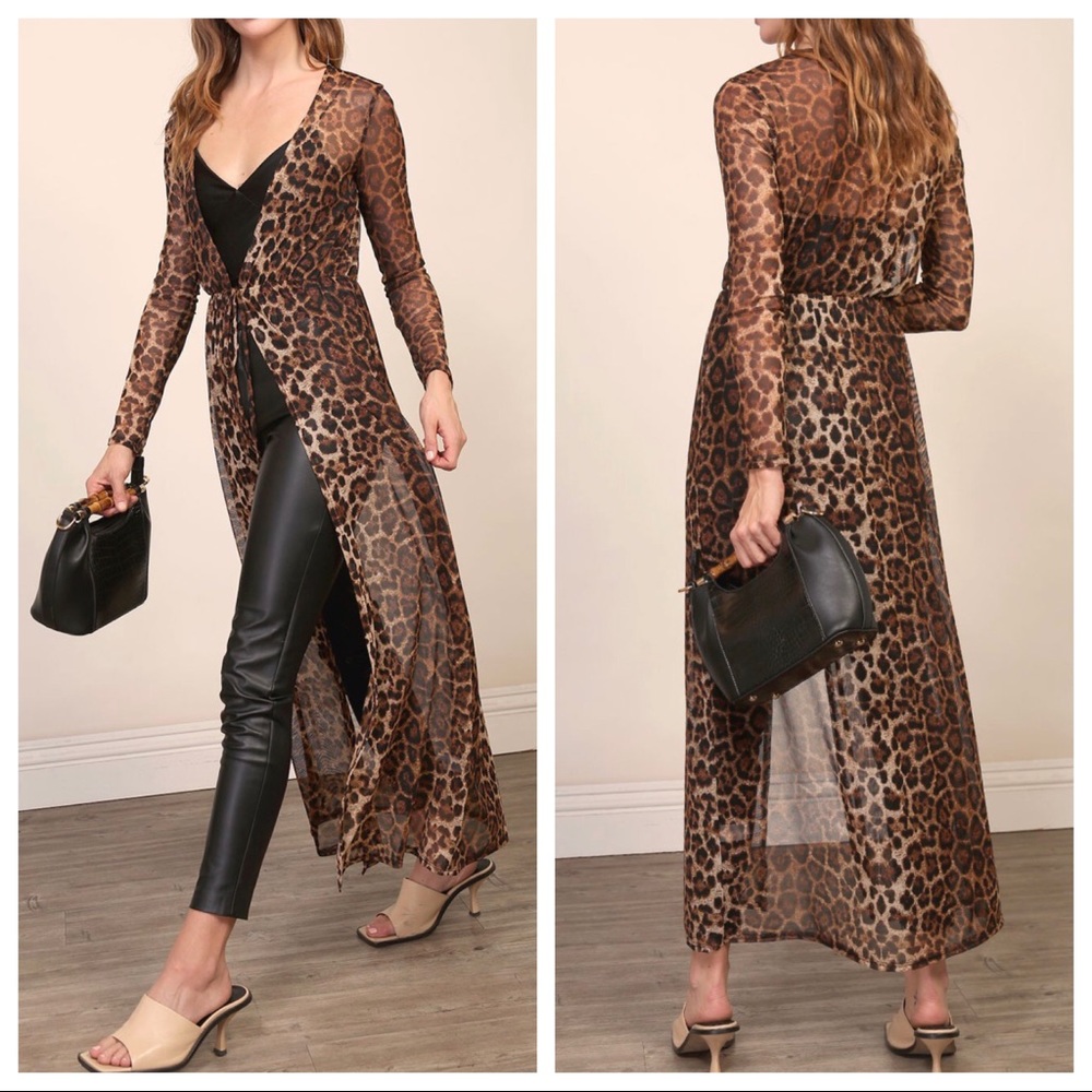 Fabulous Leopard print long kimono/duster - Picture 7 of 8